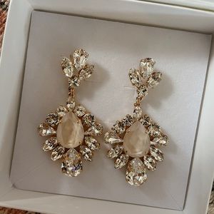 Swarovski Crystal Blush Ivory Bridal Earrings